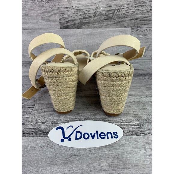 Splendid Womens Woven Espadrille Wedge Sandals Size 9.5 Beige - Picture 3 of 5